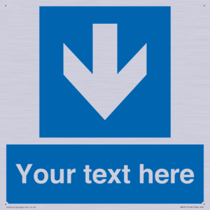 Custom Directional signage blue down arrow 